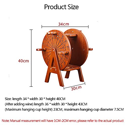 Soporte para botellas de vino de madera maciza tipo rueda miniatura 3