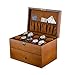 Produktbild ZHJC High-End-Uhrenbox 12 Gitter aus Holz Double-Layer-Lock-Uhr-Kasten-Sammlung organisiert Vitrine beobachten Lager Aufbewahrungsbox ansehen (Farbe : Braun, Size : One Size)