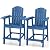 YITAHOME Tall Adirondack Chair Set of 2, Poly Bar Height Balcony Seating, HIPS High Back Outdoor Chairs, Bar Stools Lifeguard Chair for Balcony Deck Pool Patio, Navy Blue