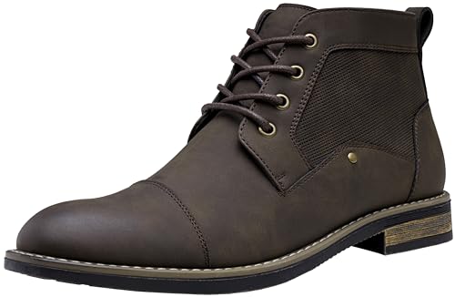 Image of Jousen Mens Boots Retro Casual Boots for Men Cap Toe Boots for Men