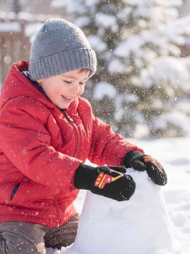 Image of Geyoga 3 Pairs Kids Knitted Mittens Boy Warm Winter Mittens