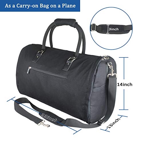 2 in 1 Convertible Travel Garment Bag Carry On Suit Bag Luggage Duffel (Standard)