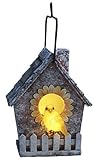 Best Season 477-91 LED-Solar-Vogelhaus, 23 x 13,5 cm, 2 warm weiß LED mit Solarpanel inklusive...