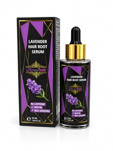 Lavender Hair Root Serum, Kafein, Biotin ve Kırmızı Ginseng ile, 50 ml, Tüm Saç Tipleri için