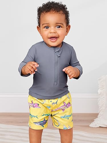 Image of Simple Joys by Carter's Baby Boys' Swimsuit Trunk and Rashguard Set