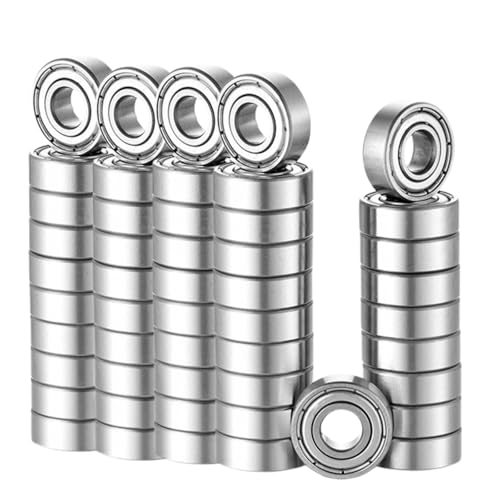 EXERAUO 50pcs 608-ZZ Ball Bearings 8x22x7mm Shielded
