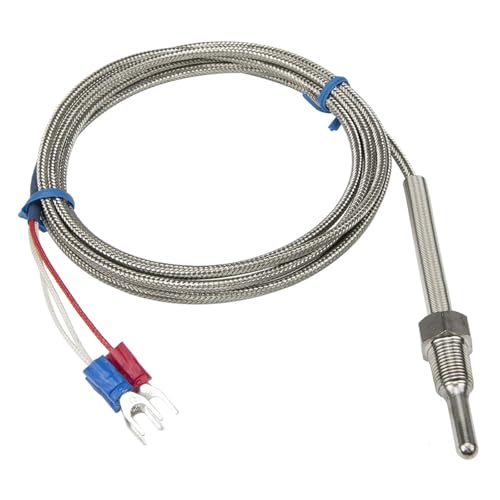 Sensor de temperatura PT100 RTD con cable trenzado de metal de 2m y rosca M8
