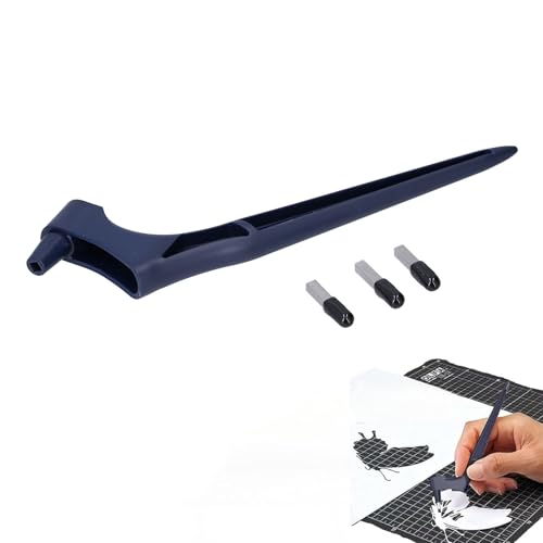 Culnflun Craft Cutting Tools Pen Rotary Craft 360 Degree Rotating Blade with 3 Cutter Heads Stainless Steel Carving Cutter Set Kit for Paper Crafts Model Making Woodworking