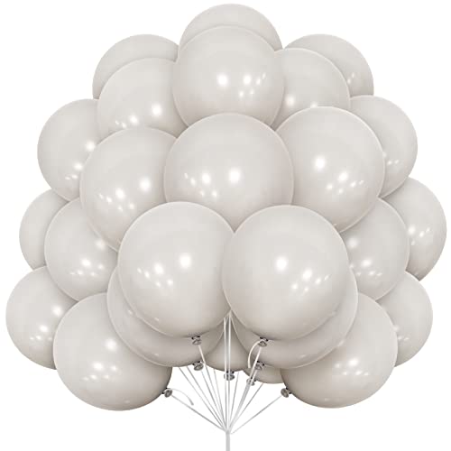 Ballons Gris, Paquet de 30 Ballons Gris Mat en Latex 12 pouces 30,5 cm Ballon avec Ruban pour Femmes Garçons d'anniversaire Filles Mariage Baptême Douche Remise des...