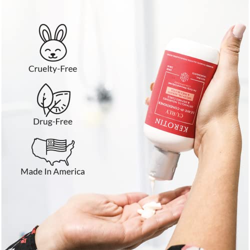 Kerotin Leave-In Conditioner - Curl And Wavy Hair - Detangler, Moisturizing And Anti-Frizz . Curly Girl Method Approved Cream With Argan Oil And Naturalbutter. Free Of Sulfate And Artificial Fragrances. #TOP4