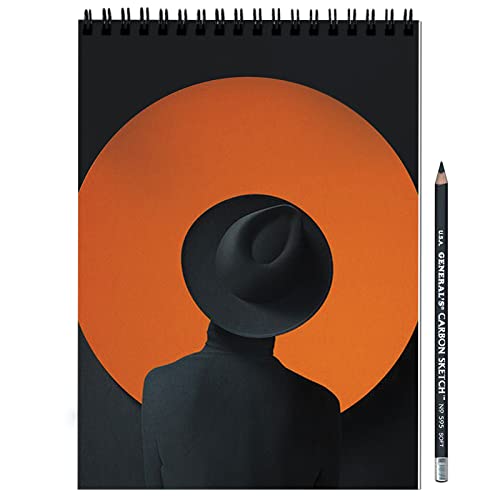 DASM United Printed Notebook Drawing Pad | Thinking Person Orange Circle | Unrulled Diary | A4 Notepad | Writing Journal | Personal Diary | Sketch Book | Student Writng Pad