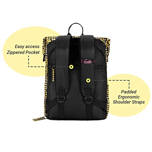 Image of Genie Mosaic Mustard Yellow 25 Ltrs Safepac (Premium Anti Theft Backpack for Girls /Women with 16 inch Laptop Compartment)