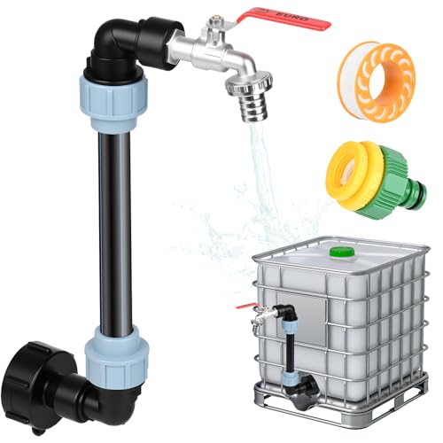 LustLocke IBC - Rubinetto a collo di cigno da 3/4', rubinetto IBC a collo di cigno da 3/4', rubinetto di scarico per serbatoio dell'acqua piovana e serbatoio dell'acqua da 1000 l, pratico accessorio