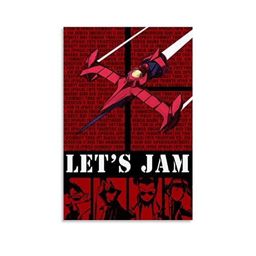 qijian Pster de anime de Cowboy Bebop y arte de pared, impresin moderna, para decoracin de dormitorio familiar, 50 x 75 cm