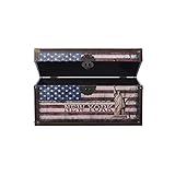 Schmuckbox, Schmuckkiste, Truhe Kiste KD062 USA, Holztruhe mit Canvas bezogen im Vintage Look, Schatzkiste,Kiste, Piratenkiste, Kleinmöbel, Mit Metallbeschlägen, Antikoptik, Holz, verschieden Größen, Maritim, Deko, Hochwertig, Kolonialtruhe, Kolonialstil, Holzbox, Truhe mit Ornamenten . (Größe L 49cm x 28cm x 25cm)