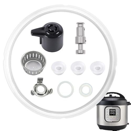 10Pcs Replacement Parts for Instant Pot IP-DUO50 IP-DUO60 Duo/Duo Plus 5&6QT Quart Upgrade Steam Release Valve Lid Replacement for Instapot Pressure Valve Float & Sealing Ring for Instant Pot