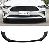 SCITOO 3PCS Front Bumper Lip Compatible for 2015-2017 for Ford Mustang Front Lip Spoiler Glossy Black (ABS) Plastic Air Dam