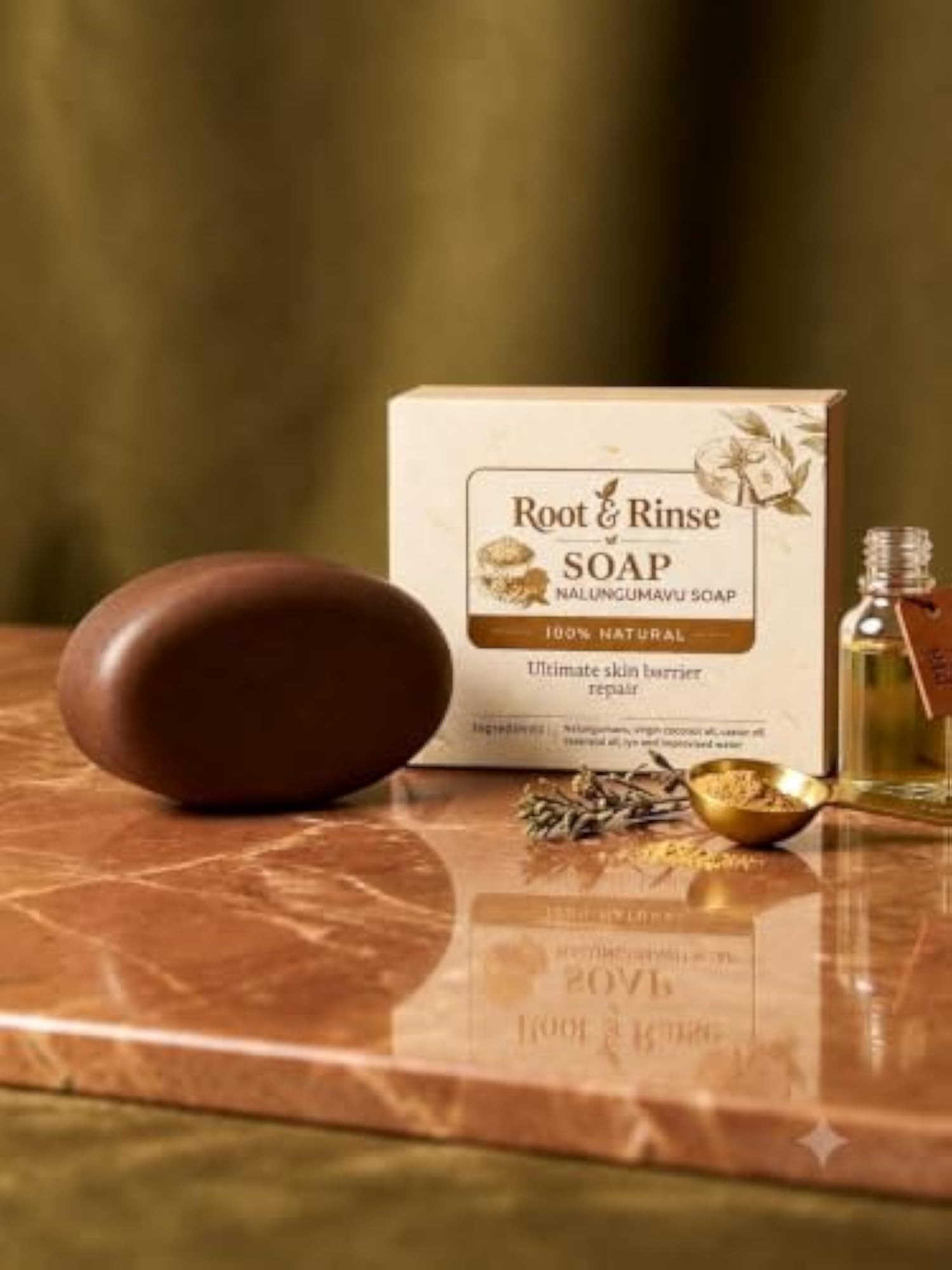 Organic Nalungumavu Soap Pack of 2, Gentle Exfoliation