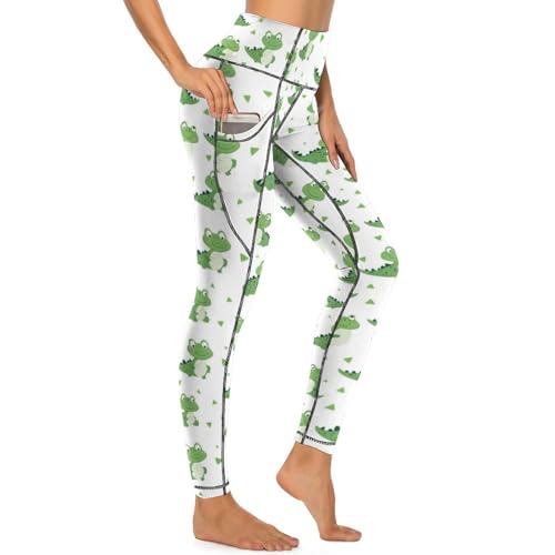Legging vert avec poches et taille haute : le pantalon de yoga alligator pratique
