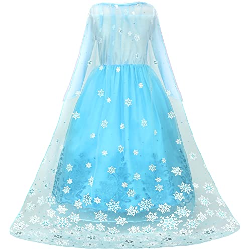 Knemmy Elsa Costume For Girl Elsa Dress Frozen Cosplay Princess Dress Up Clothes For Little Girls Party Perform Birthday #TOP1