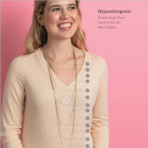 KEZEF 18k Gold Over Sterling Silver 1mm Box Chain Necklace Made in Italy | 925 Sterling Silver Necklace for Women | Rose Gold Chain for Women Men3