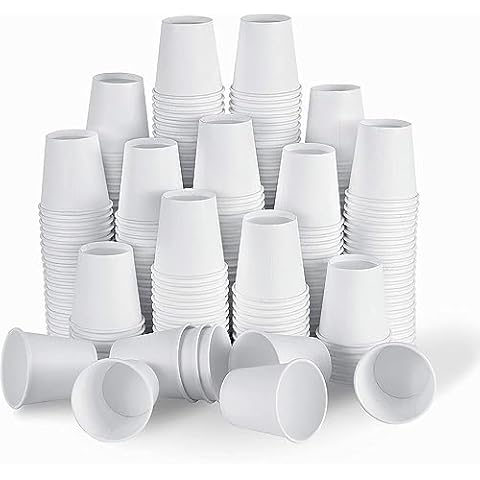 [100 Count - 3 oz] Small Paper Cups, Mouthwash Cups Bathroom Cups Mini Cups Small Disposable Cups Cover