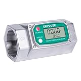 GRYVOZE 2 Inch NPT Digital Reset Flow Meter, 15.8-132 GPM Inline Fuel Turbine Flowmeter with LCD Display for Water, Diesel, Gas Oil, Gasoline, and Other Liquids - Supports Gallon, QTS, PTS, L, m³