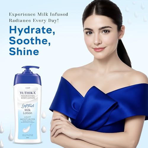 Image of Yuthika Naturals Body Milk Soft Touch Body Lotion 500ml | Long-Lasting Hydration for Dry to Very Dry Skin | Lightweight, Non-Greasy Moisturizer for Men & Women | Smooth & Healthy Looking Skin