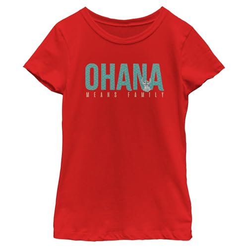 Image of Disney Lilo & Stitch Ohana Bold Girl's Heather Crew Tee
