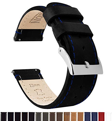 Image of BARTON WATCH BANDS - Top Grain Leather Watch Bands Compatible with Apple Watch Models - 1, 2, 3, 4, 5, 6, 7, 8, 9, 10, SE, Ultra & Ultra 2
