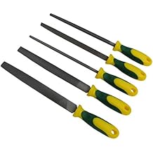 6-Inch T12 Carbon Steel File 5Pcs, Medium Cut, Hardeness HRC65, for Filing Soft Metal, Alumnium, Tin, Copper, Hard Plastic, Hard Wood, with Oranizing Storage Bag, Premium Quality Metal File 5-Pack
