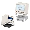 Estación de acoplamiento retro M5 para Mac mini M4, pantalla HD de 5 pies, carcasa SSD NVMe M.2 de 10 Gbps, lector SD/Micro SD 4.0, 4 USB-A 1 USB-C 10 Gbps, conector para auriculares de 0.138