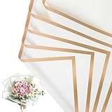 NESCCI 20 Sheet Flower Wrapping Paper - Waterproof Floral Bouquet Wrapping Paper, Florist Supplies Packaging Paper for Wedding Birthday Gift DIY (White)