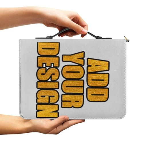 Custom Bible Carrying Cases Holder Tote Bags with Pockets Handles Zipper 10.6"x7.5"x2" Portable Protective Bag for Bible Study Supplies Style624