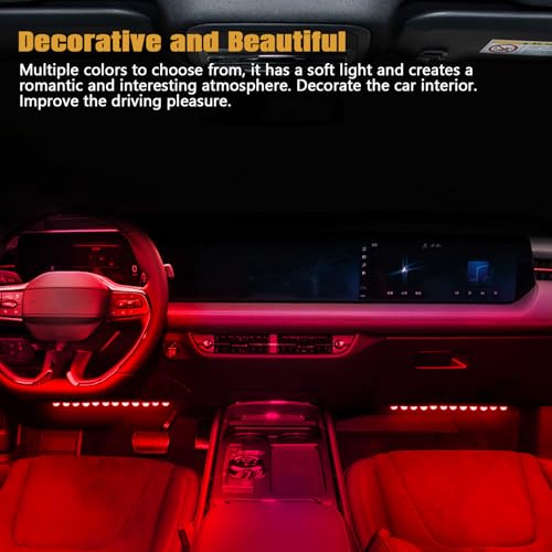 Tira de luz LED para coche con puerto USB de 12V y 24 luces interiores 6