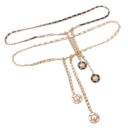 Cinturones de cadena metal dorada para vestido pack de 2 unidades para mujer