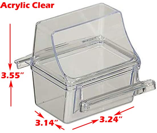 Mcage Lot of 4 Clear Transparent Bird Cage Birds Feeding & Watering Feeder Cups