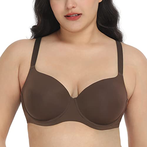 Hsia 34 Ddd Bras For Women Full Coverage，T-Shirt Underwire Bras Cocoa Brown #TOP16