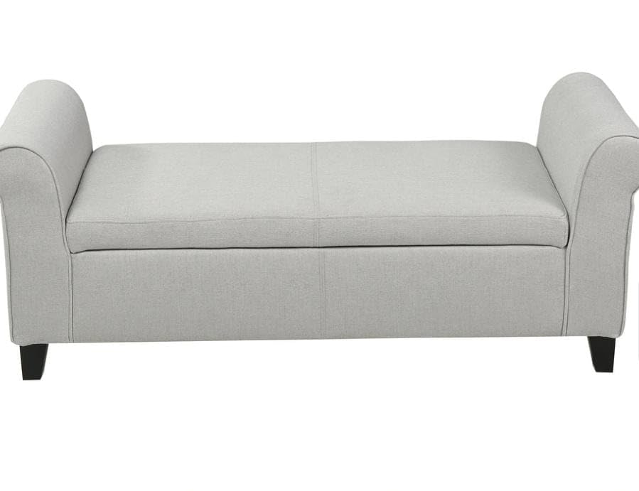 Image of Sofa Couch Poufffe Storage 50 inch Inches Ottoman Tufted roll arm Support Storage Bench Multipurpose Seater for Living Room Guest Room Office