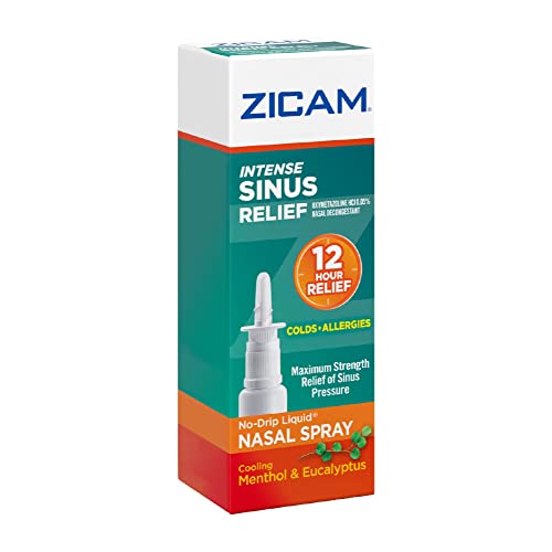 Zicam Intense Sinus Relief No-Drip Liquid Nasal Spray With Cooling Menthol & Eucalyptus, 0.5 Ounce (Pack Of 1) #TOP3