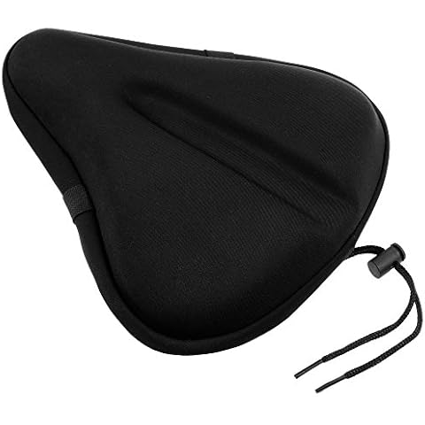 Zacro Large Gel Exercise Bike Seat - Cushion Bicycle Seat Saddle with Black Waterproof Seat Cover - Suitable for Outdoor and Indoor Bicycle Cover