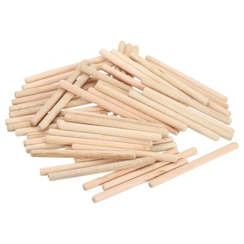QUARKZMAN 100Pcs 5/16 x 4-5/16 Clavijas De Madera, Varillas De Madera, Clavijas Estriadas Para Muebles Y Carpintería, Clavijas De Madera Estriadas Para Manualidades Y Proyectos DIY