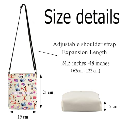 FUSTMW Cheerleading Gifts Cheer Crossbody Bag Cheerleader Gifts Cheer Gifts for Team Small Phone Purse with Adjustable Strap2