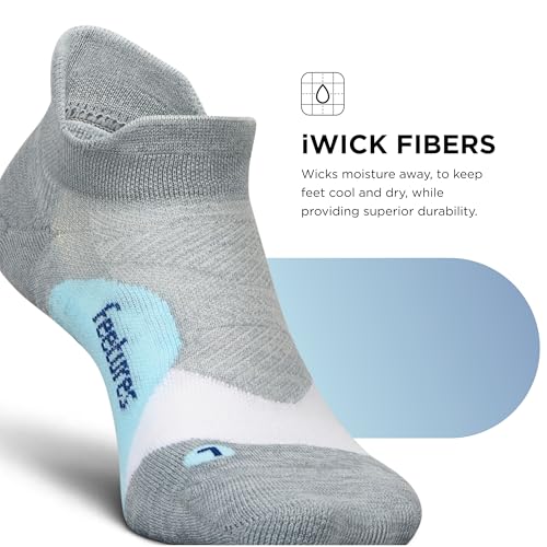 Image of Feetures Elite Light Cushion No Show Tab Sock Wave