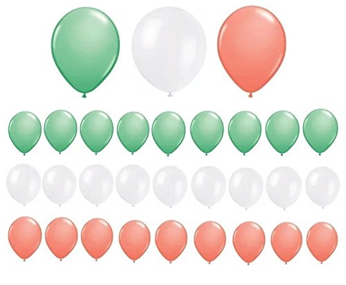 Neo Loons® 10" Pastel White & Mint Green & Coral Premium Latex Balloons -- Great For Kids , Adult Birthdays, Weddings , Receptions, Baby Showers, Water Fights, Or Any Celebration, Pack Of 30 #TOP28