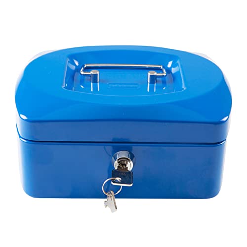 Idena 50033 - Geldkassette Mini, Größe 125 x 95 x 60 mm, Farbe Blau, 1 Stück