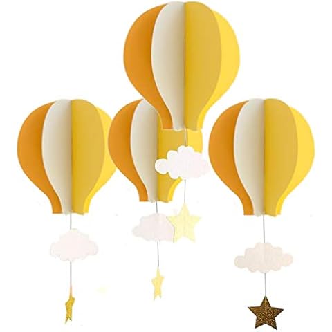 AZOWA Large Size Orange Hot Air Balloon Decorations Pack of 8 Cover