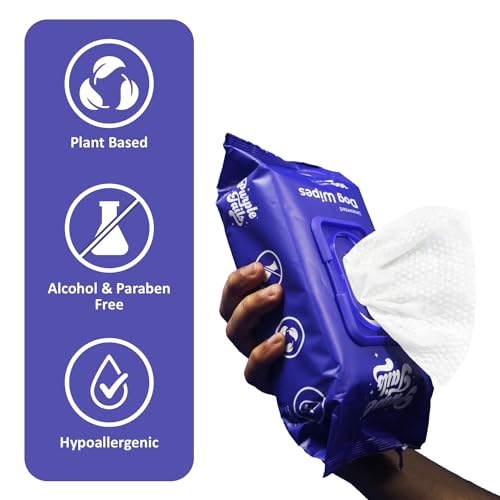 Image of Canada Dog Wipes - 300 Dog Wipes for Paws and Butt, Fur, Ears - Plant-Based Pet Wipes with Aloe Vera, Shea Butter for Puppies, Large Dogs, Cats - 3 x 100 Pack