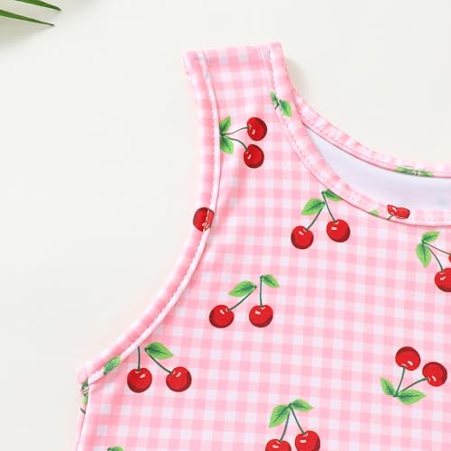 Image of Baby Swimsuit Girl Two Piece Bathing Suit Toddler Girls Summer Beach Ruffle Tankini Swimwear 1-7Y