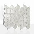 Tilingview 10-Sheet Peel and Stick Backsplash Tile for Kitchen, Self-Adhesive Mosaic Glossy Leaf Stick on Wall Tile with Gaps (Leaf Beige)